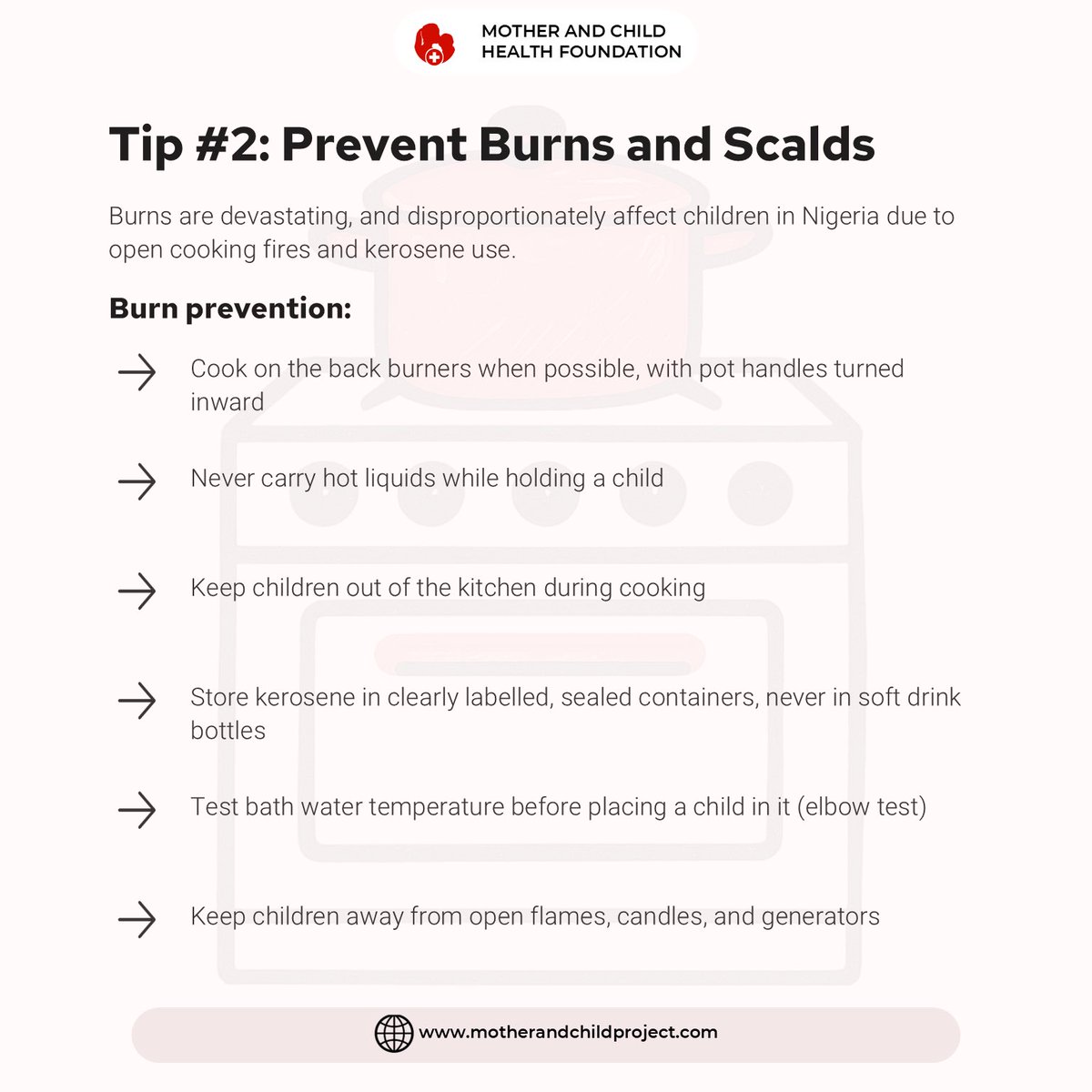 MCHProject's tweet photo. Most childhood accidents happen at home. 
Not on the road. Not at school. At home, in the spaces where we should feel safest.
The good news? Over 90% of them are preventable.
Here are 6 practical safety tips every Nigerian parent needs 👆 (full breakdown in carousel): https://t.co/czh02hgvwE