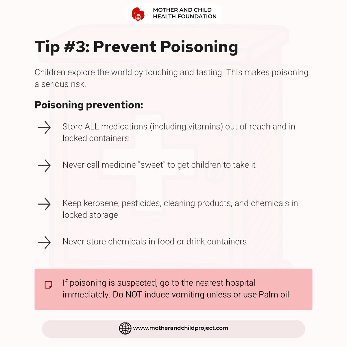 MCHProject's tweet photo. Most childhood accidents happen at home. 
Not on the road. Not at school. At home, in the spaces where we should feel safest.
The good news? Over 90% of them are preventable.
Here are 6 practical safety tips every Nigerian parent needs 👆 (full breakdown in carousel): https://t.co/czh02hgvwE