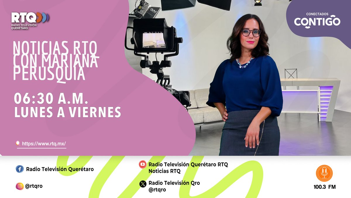 rtqro's tweet image. #RadioQuerétaro📻

Despierta con las noticias de Querétaro y el mundo. Sé parte de nuestra comunidad con Mariana Perusquía de #Lunes a #Viernes.

📌 A las 6:30 AM
📻 Por 100.3 FM
📲 rtq.mx/100-3-fm-qro/

#RTQRadio #Querétaro #ConectadosContigo #NoticiasRTQ #MarianaPerusquía