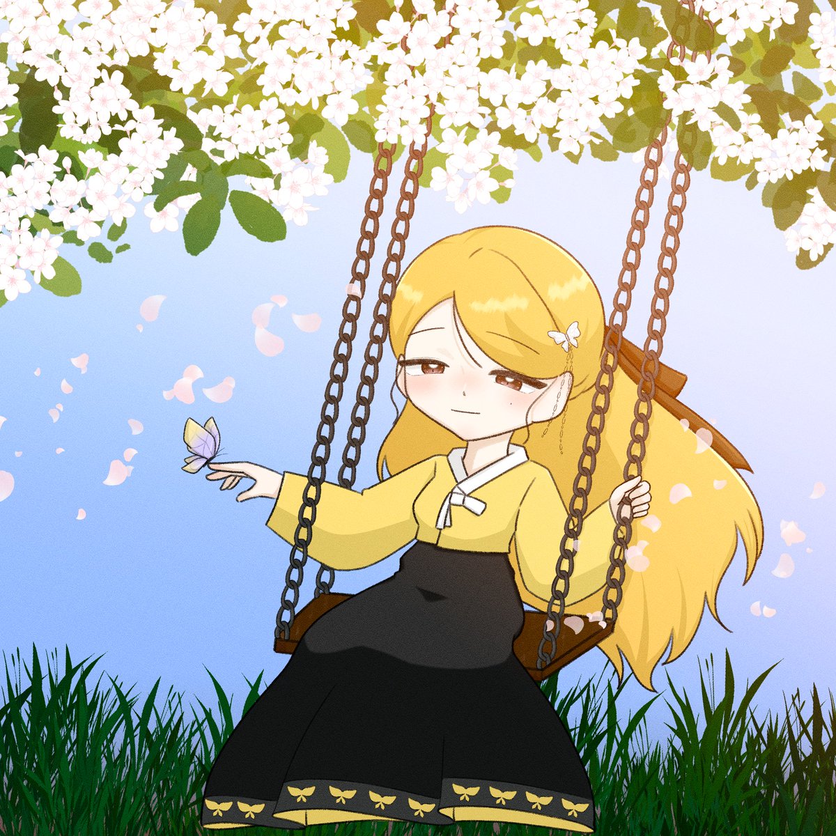 #뫄플의일기

친구가 나비미소녀(뫄플이) 그려달래서
그려줬으요😌