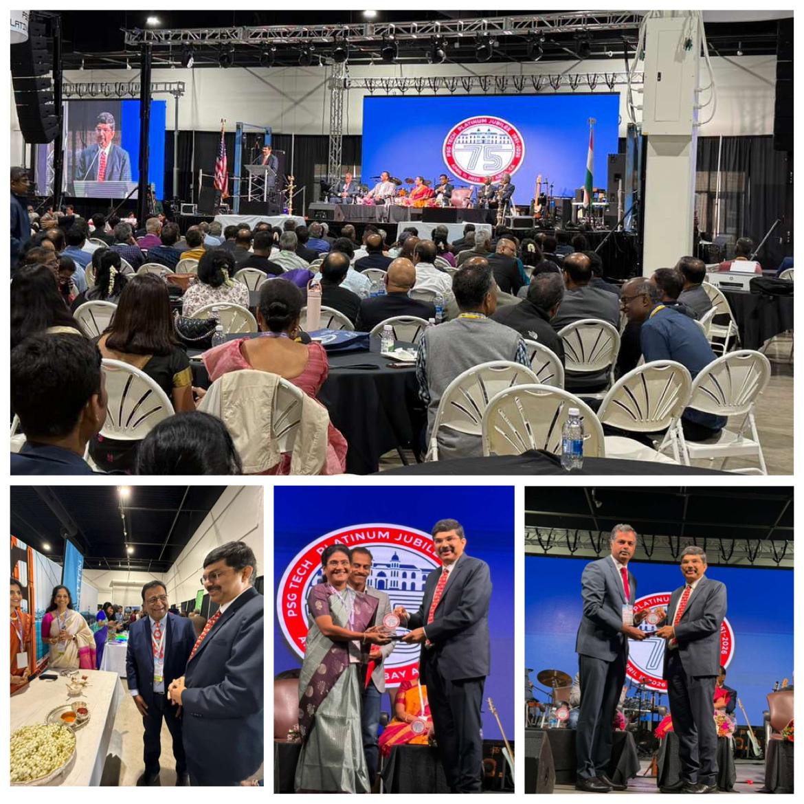 CGISFO's tweet photo. Consul General @srikar_koppula was pleased to deliver the Guest of Honor address at the North America PSG Tech Alumni Platinum Jubilee Celebrations 2026, held at the Alameda County Fairgrounds in Pleasanton on April 11. He commended the alumni  community of the Coimbatore-based college for its achievements, describing it as a dynamic bridge between India and the U.S., and encouraged deeper collaboration towards India’s progress and the vision of becoming a developed nation by 2047.
He further emphasized the central role of academic institutions in advancing innovation, and the strengthening India–U.S. cooperation in critical and emerging technologies, sharing thoughtful perspectives on their shared future impact. 
About 1000 alumni from 10 countries, including the United States, Canada, Europe, and India, participated in the event.
@meaIndia @indianembassy @PSGInstitutions @diaspora_india