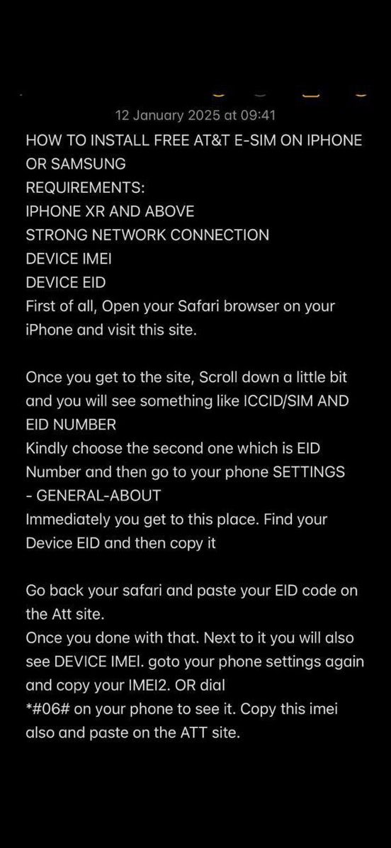 FreeTUTdzm's tweet image. How to get 30 days eSIM trail for AT&amp;amp;T carrier