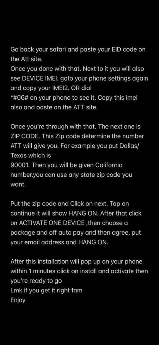 FreeTUTdzm's tweet image. How to get 30 days eSIM trail for AT&amp;amp;T carrier