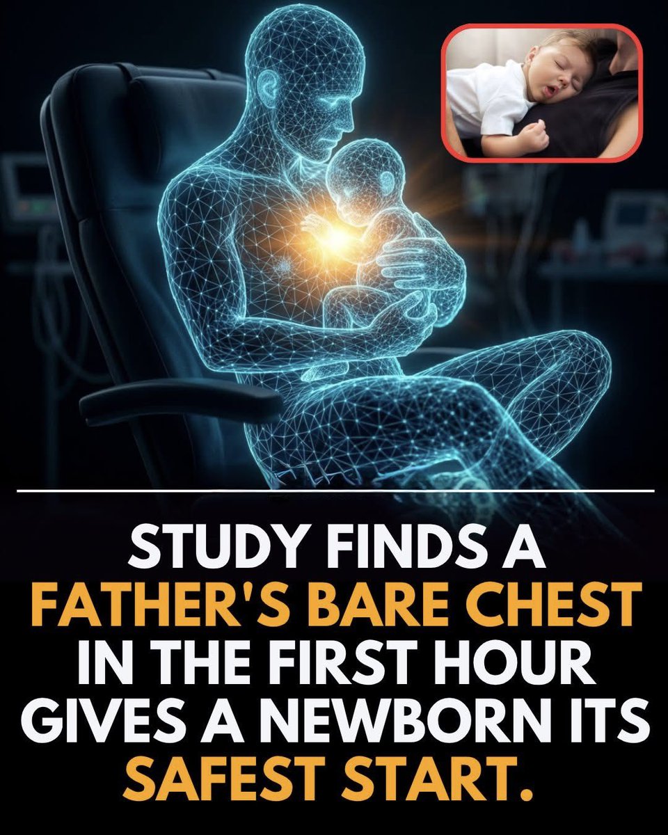 SmartScience's tweet image. A newborn's very first moments of life are fragile, and a father's physical presence provides an incredibly powerful biological anchor.

When a dad holds his infant skin-to-skin immediately after birth, it triggers a massive, shared release of oxytocin. This immediate connection