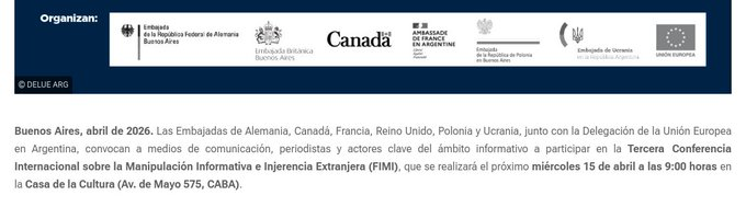 6 embajadas auspician un evento para hablar de la injerencia de otra embajada

👍