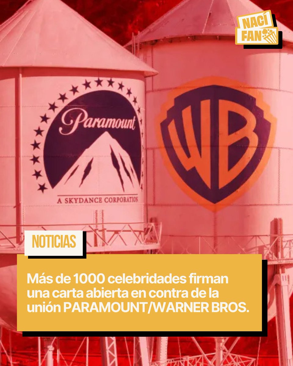 nacifanoficial's tweet image. ❌ ¡SE OPONEN!

Más de 1000 figuras destacadas de #Hollywood firmaron una carta abierta oponiéndose a la fusión de #WarnerBros y #Paramount, pensando en las consecuencias que podría traer a la industria.  Entre ellas se encuentran Denis Villeneuve, J.J. Abrams, Bryan Cranston,