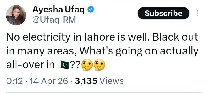 NepCorres's tweet image. 𝗙𝗟𝗔𝗦𝗛: 𝗕𝗟𝗔𝗖𝗞𝗢𝗨𝗧 𝗜𝗡 𝗥𝗔𝗪𝗔𝗟𝗣𝗜𝗡𝗗𝗜 𝗔𝗡𝗗 𝗟𝗔𝗛𝗢𝗥𝗘
Electricity has been cut in #Rawalpindi specialy in the areas of Bahria Town and DHA. Similar situation is being reported from #Lahore also.