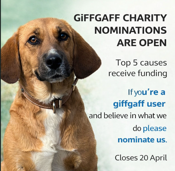 DogDeskAction's tweet image. Giffgaff are donating to 5 charities.

If you’re a giffgaff user and support what we do, you can nominate us in seconds ⬇️

community.giffgaff.com/d/34561967-our…

Closes 20 April #k9hour @team_greenacres @qu1ncey @PDRescue