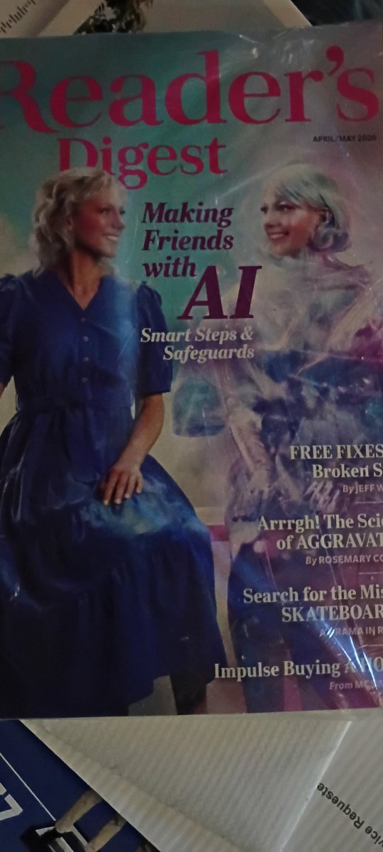 AcheronButler's tweet photo. Tf is this? Why @readersdigest  would you print an issue with AI friend making? This used to be a good magazine https://t.co/fDfwZyozGo