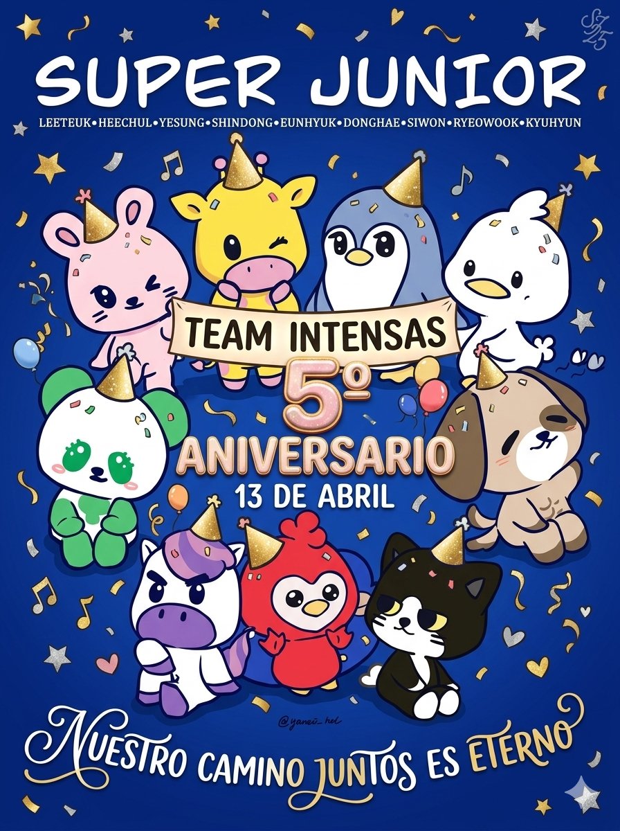 Increíble como pasa el tiempo .. me alegra haberme cruzado en esta vida con personas increíbles que comparten mi amor por estos Super Señores.
#SUPERJUNIOR #슈퍼주니어
#TeamIntensas #5añosjuntas