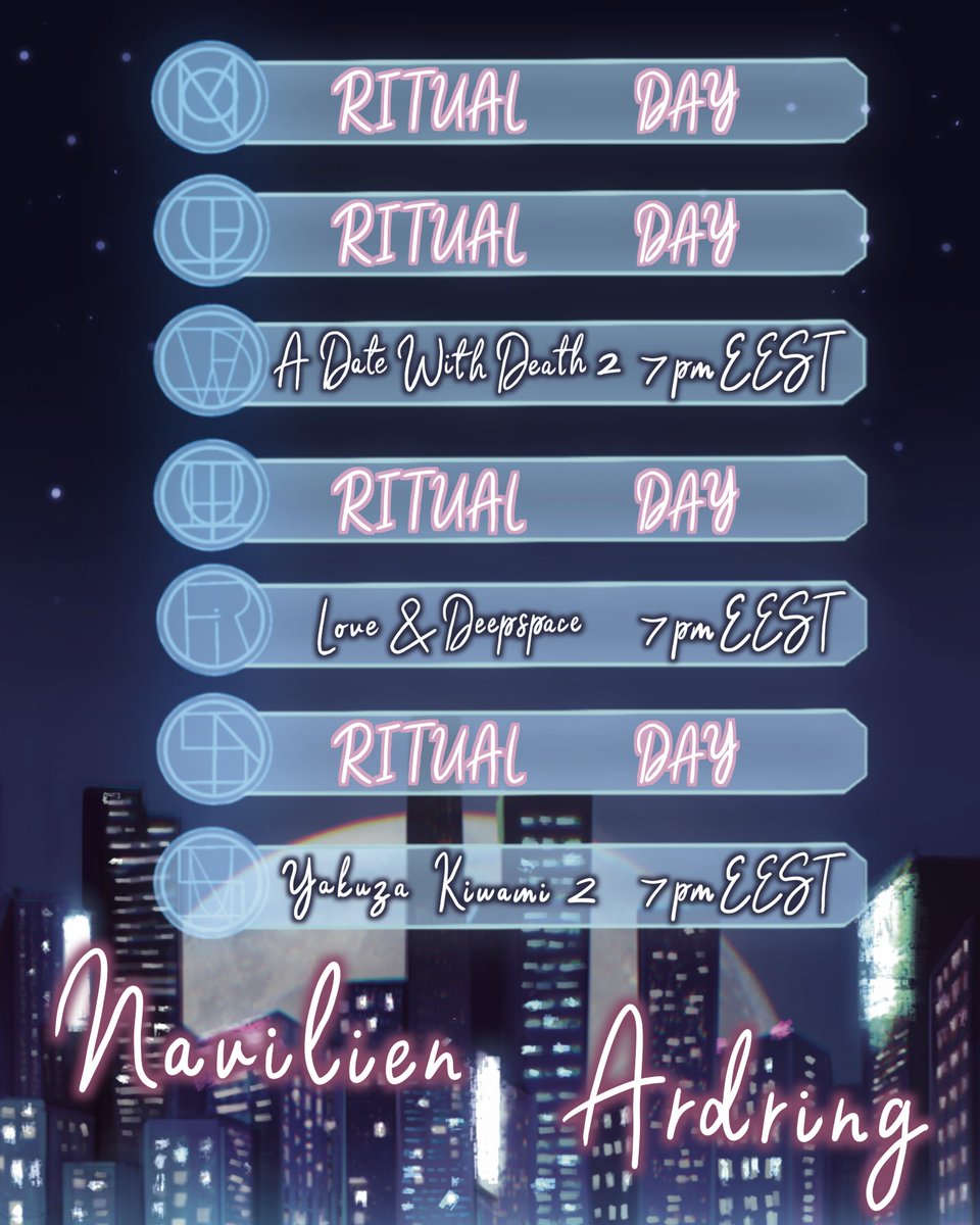navilienvt's tweet photo. My schedule for this week (13th- 19th April)! Anything interests you? Feel free to drop by! You can find me on YouTube at navilienvt or go to my bio! #vtuber #streamer #schedule #vtuberEn #vtuberRo #vtuberHu #VtuberUprising https://t.co/INVdwZaHBE
