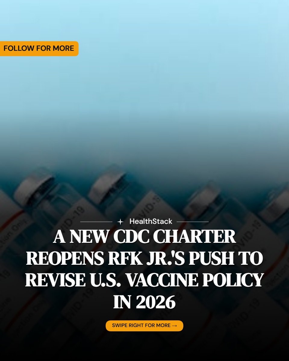 thehealth_stack's tweet image. The CDC Charter Change That Reopens RFK Jr.'s Vaccine Policy Push 🔬 Despite a prior court ruling, a new charter published by the CDC alters the makeup and stated purpose of the agency's vaccine advisory panel — reopening the door for Health Secretary RFK… #VaccinePolicy #RFKJr
