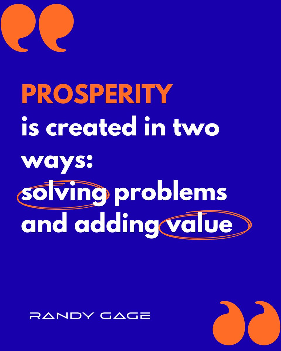 Randy_Gage's tweet image. Prosperity doesn’t come from wishing for more.
It comes from becoming more valuable.

Solve problems.
Add value.
The rest follows.

Start the week by asking yourself:
What problem can I solve today?

#MondayMotivation #ValueCreation #EntrepreneurMindset #GrowthMindset