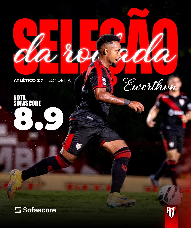 ACGOficial's tweet image. 🇹🇹🔥O lateral Ewerthon teve mais uma atuação de destaque na vitória sobre o Londrina, 1 assistência, 80% de passes certos, 7 passes decisivos e 4 recuperações de bola! ⚽️

👏Joga muita bola!! seguiremos por mais!

#OrgulhoAtleticano #Sofascore