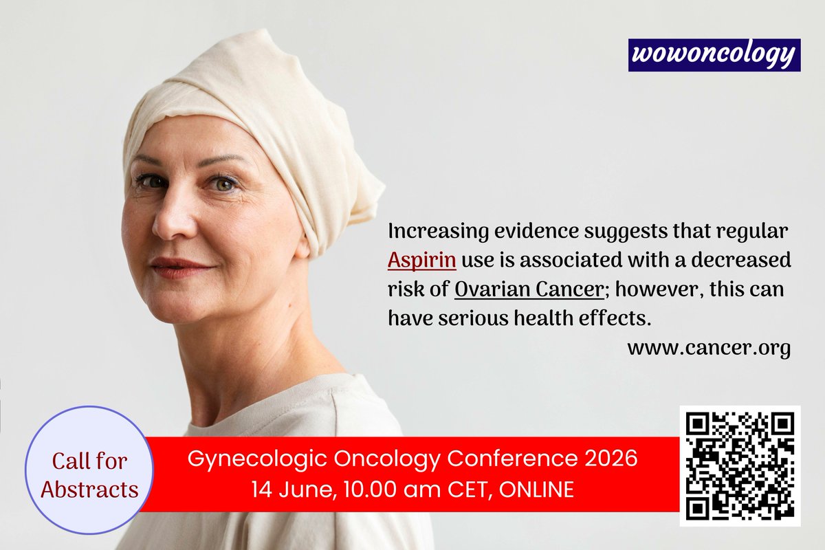 wowoncology's tweet image. Increasing evidence suggests that regular Aspirin use is associated with a decreased risk of #ovariancancer; however, this can have serious health effects.

Call for Abstracts - #Gynecologic Oncology #Conference
Website wowoncology.com/gynecologic-on…
 #oncologyconference