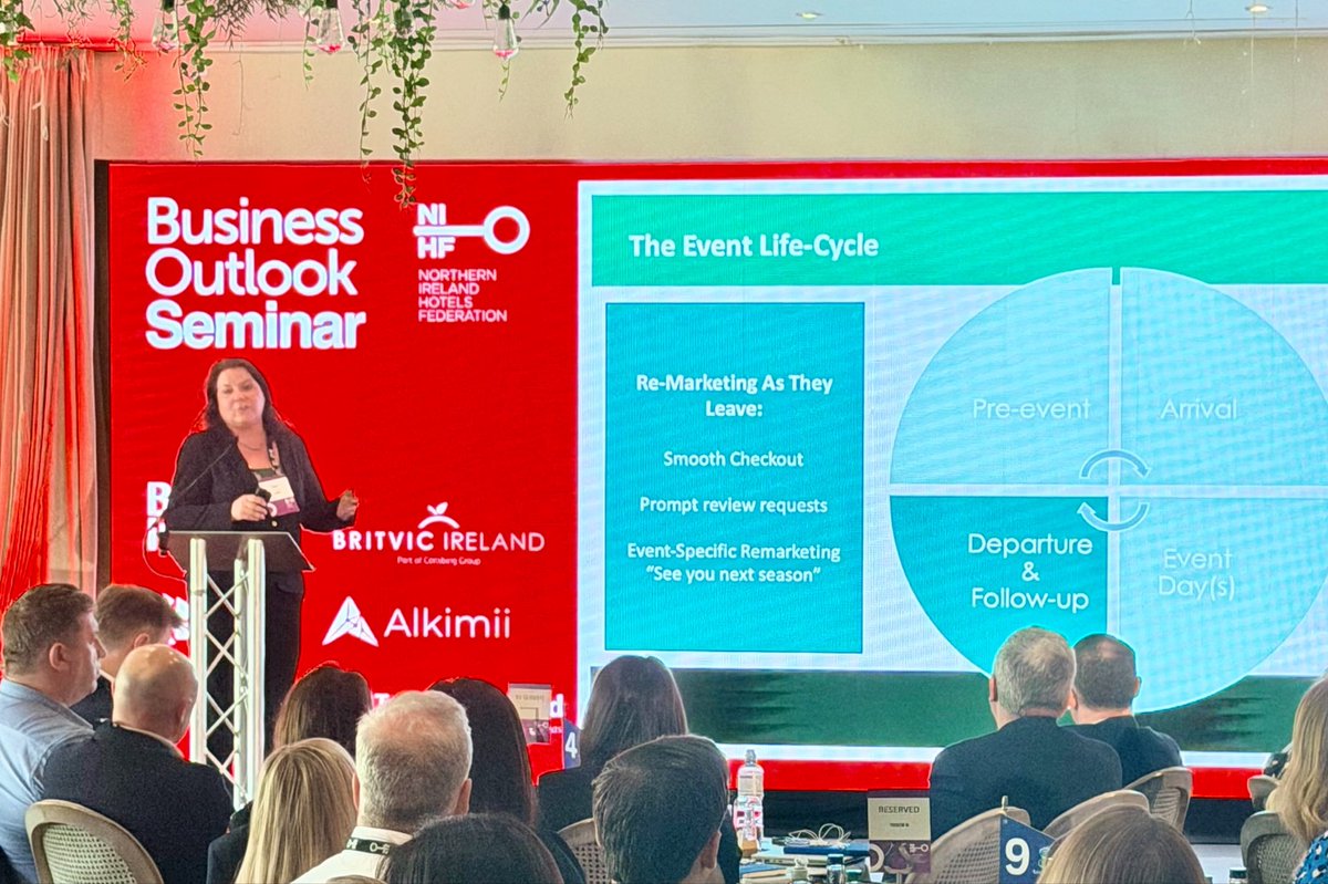 NIHF's tweet photo. Exploring The Event Life-Cycle: Pre-event, Arrival, Event Day and Departure with Sian Young from Britvic Ireland
#NIHF #BusinessOutlook26 https://t.co/GydePszZ5C