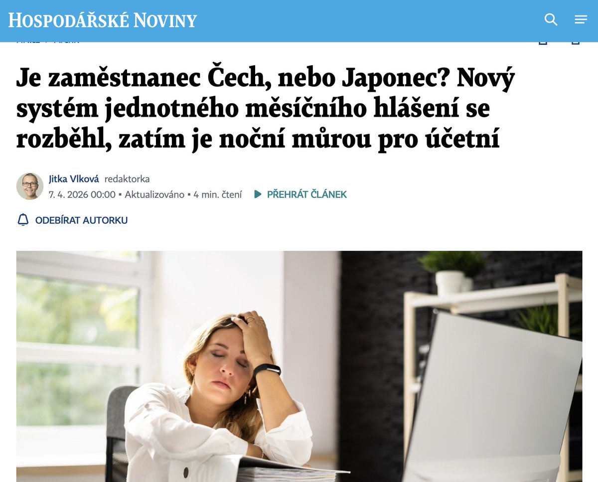 michalblaha's tweet photo. JHMZ - jednotné měsíční hlášení zaměstnavatele.
Zajímavé sledovat, jak @MJureka a @juchelkaa
reagují na svůj "DSŘ" moment se silně selhávajícím digi projektem.

Teď dělají, že vůbec nejsou. Když šlo o někoho jiného, byli v médiích 2x denně. Chytří jak rádio a kritizovali…. https://t.co/vlINChv2Hc