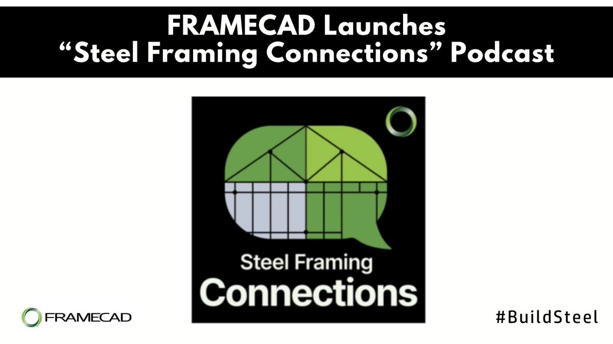 buildsteelorg's tweet photo. SFIA member @FRAMECAD has launched a monthly #podcast featuring cold-formed steel projects. Hear directly from global industry leaders as they share project insights and practical applications shaping today’s #steelframing solutions.
https://t.co/ZeOykEo3YV 
#BuildSteel #CFSteel https://t.co/lqT4Nskuju
