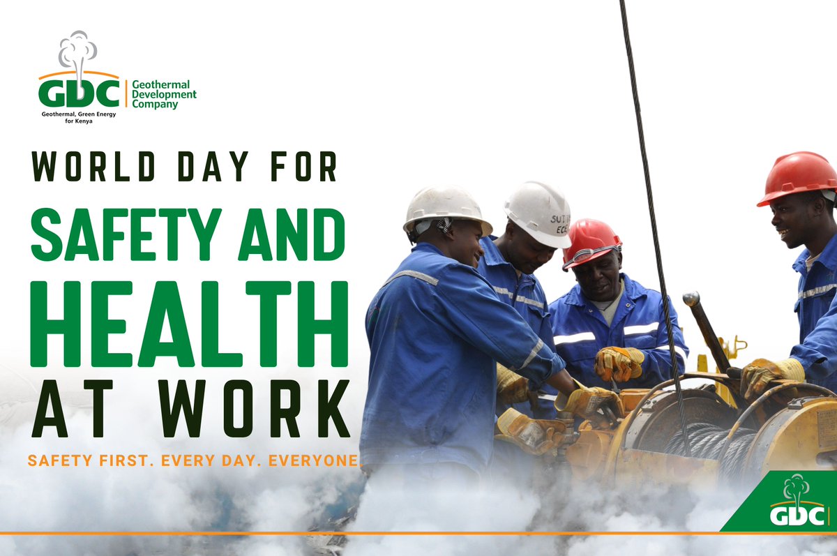 GDCKenya's tweet photo. As we mark World Day for Safety and Health at Work, we celebrate the people, practices, and culture that keep our workplaces safe, healthy, and thriving. Because when safety comes first, people thrive and organizations grow. #WorldSafetyDay #SafetyWeek https://t.co/DyQdSU9Eax
