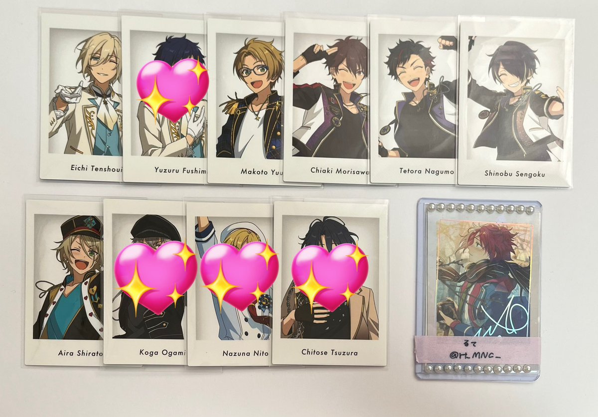 rt_MNC_'s tweet photo. 【交換/譲渡】 あんスタ 10th 展示会 ぱしゃっつ 特典

譲 英智 ⚪︎真 千秋 ⚪︎鉄虎 ⚪︎忍 藍良 ★ジュン 宗 ⚪︎ひなた ⚪︎ゆうた こはく ★燐音 ★レオ2 ★泉2 ★凛月

求 1枚200円 or 同種異種 舞珠
★譲渡は⚪︎同数お迎えください
郵送は＋送料
7/12メロアスライブ2日目現地手渡し可能 https://t.co/b5SGk4Feze