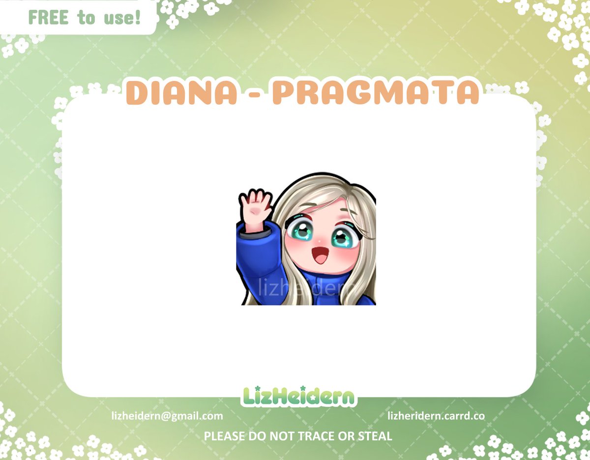 LizHeidern's tweet photo. Diana says hii! 💖

✨FREE Diana "Hi emote" available in my VGen shop! ✨
— https://t.co/gd5afgYtAv

.・。.・゜✭・.・✫・゜・。. 
#pragmata @PRAGMATAgame #VGenShop https://t.co/gqMMMxKRUJ