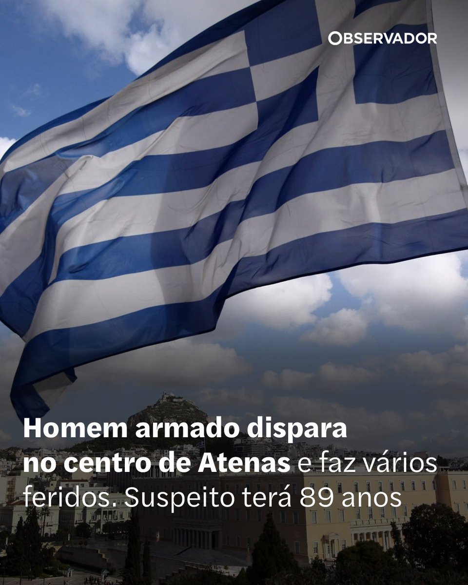 observadorpt's tweet image. Homem disparou num centro da segurança social e num tribunal. Terá 89 anos e tinha escondido uma espingarda debaixo de uma gabardine azul.

#Atenas #Grécia #Crime