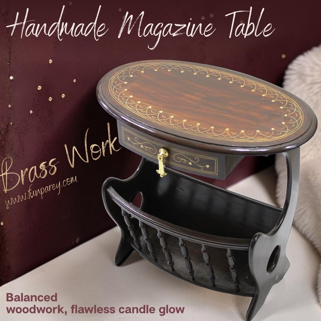 Funparey's tweet image. Our Handmade Wooden Magazine Table 20″ With Brass Work features a smooth-glide drawer with metal rolling tracks. The ultimate blend of storage and style. 

Direct Link: funparey.com/product/handma… 

#HandmadeWoodenMagazineTable20WithBrassWork #Funparey #HomeStyle #Pakistan