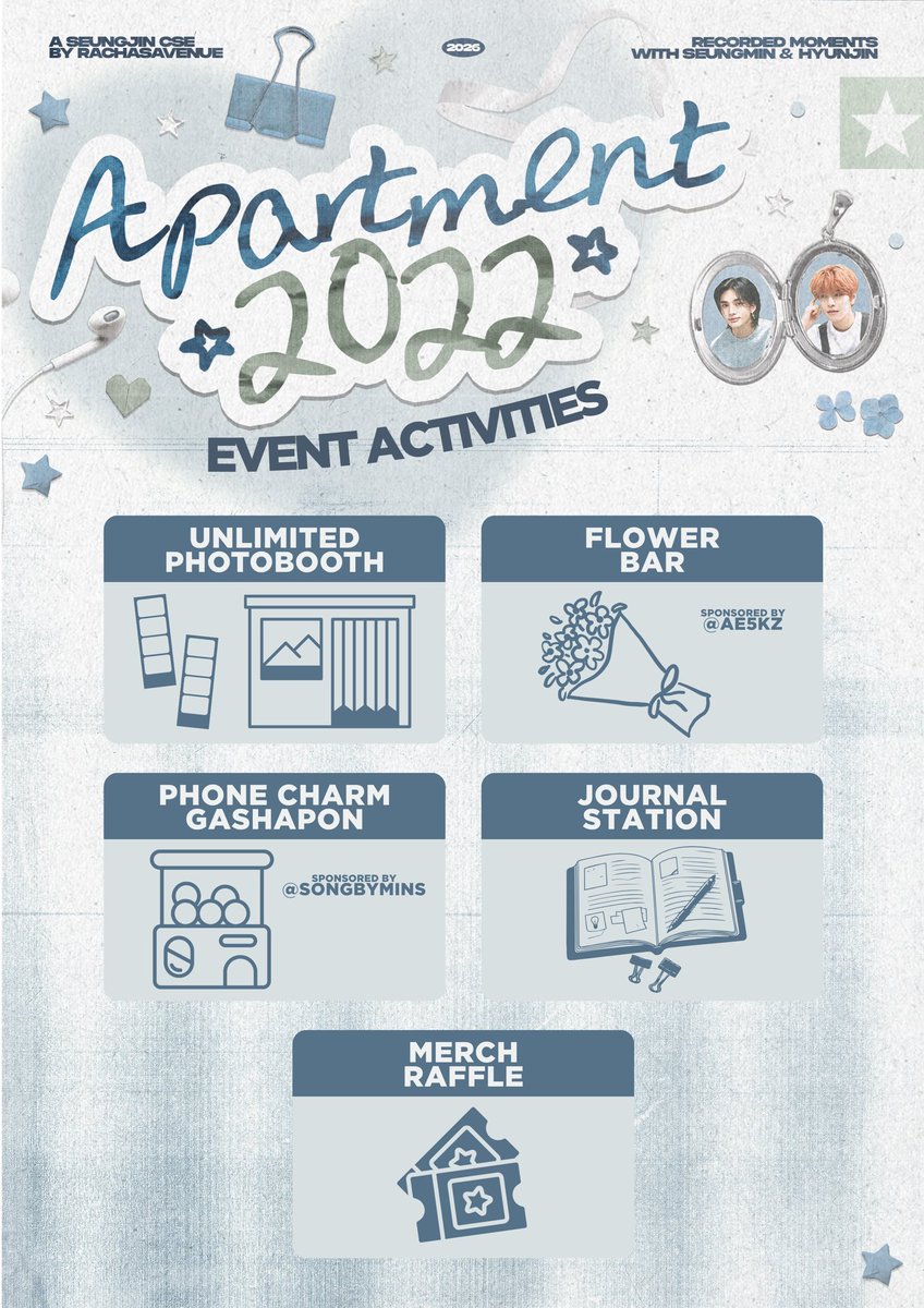 🛋️📝 𝒘𝒉𝒂𝒕 𝒅𝒐 𝒚𝒐𝒖 𝒆𝒗𝒆𝒏 𝒌𝒏𝒐𝒘

watch out for the event freebies, raffle prizes, interactive stations, &amp; activities ೀ⋆

see you on may 3, stays .ᐟ

#Apartment2022 #승민 #현진 #티격태격즈 ᝰ.ᐟ