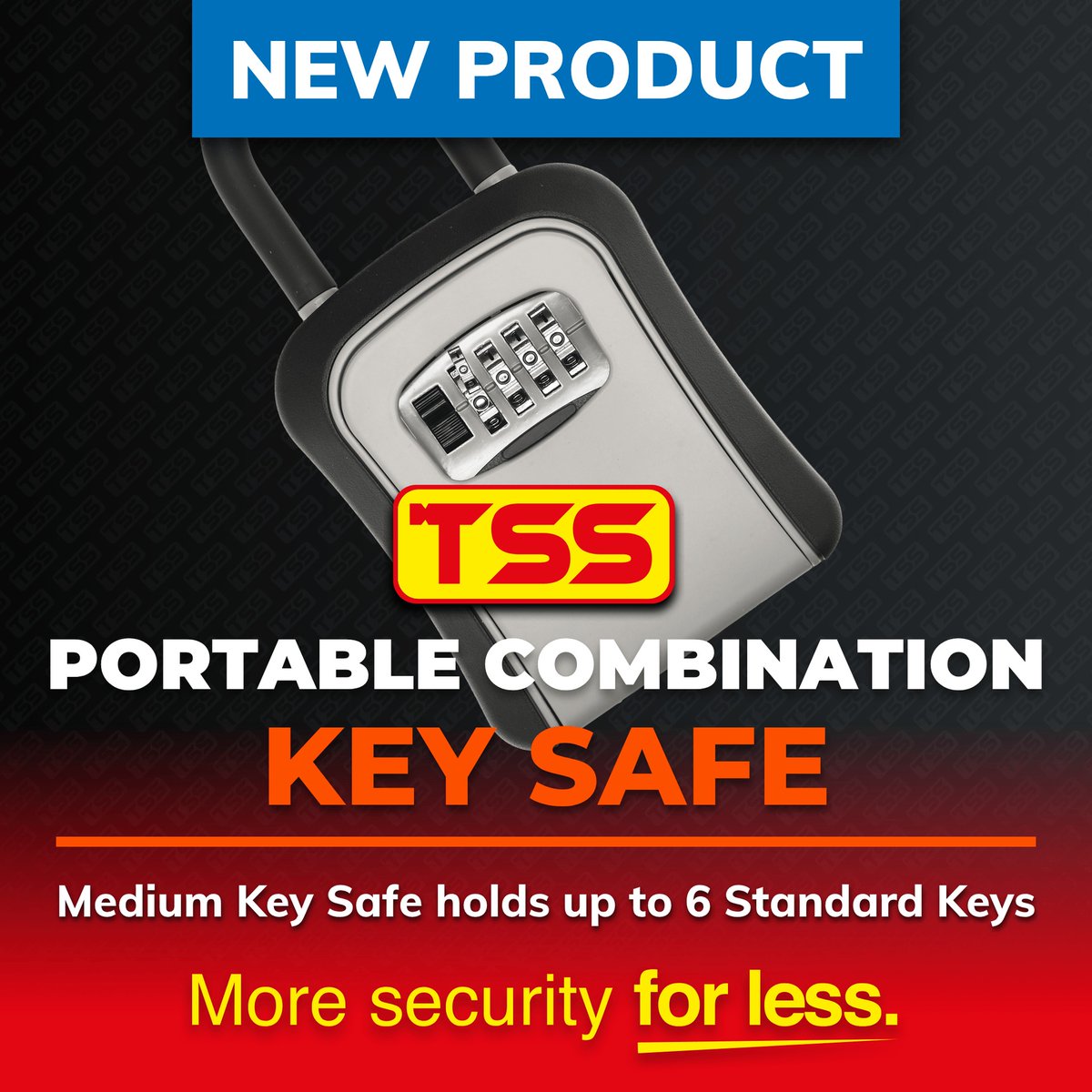 Duffells's tweet photo. New TSS Medium Portable Key Safe

Holds up to 6 keys, 4 digit/10,000 code lock, 11mm shackle &amp; weather shutter. Strong, secure, great value.

Shop Now: https://t.co/QlMeeUmkGx

#Duffells #TSSPortableKeysafe #TSS #KeySafe #SecuritySolutions #TradeSupplies #StockMoreForLess https://t.co/GbixQYTNiC