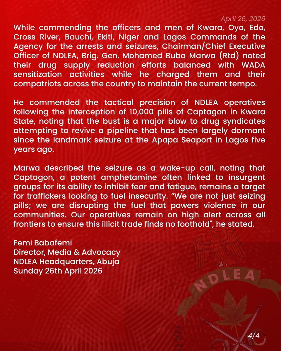 NDLEA NIGERIA tweet media