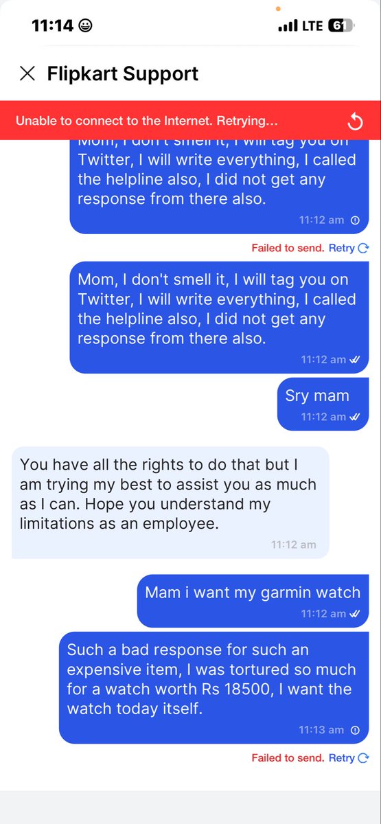 MrGaurav1n's tweet image. Shame on @Flipkart @FlipkartSupport. My Garmin Watch (ID: FMPP3942593484) is being RTO-ed without any attempt. Team promised 2PM delivery today but failed. Harassment of an Agniveer &amp;amp; National Athlete. Deliver it TODAY! @jagograhakjago #FlipkartScam #Agniveer #Garmin