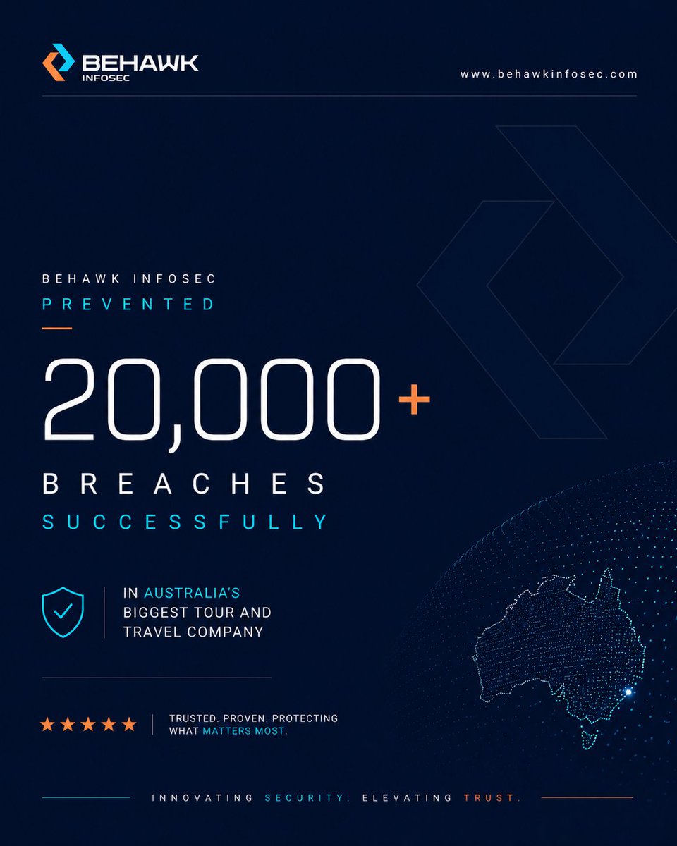 behawkinfo's tweet image. 20,000+ breaches prevented.
Real protection. Real results.
behawkinfosec.com
#CyberSecurity #DataProtection #ThreatPrevention #DigitalSecurity
