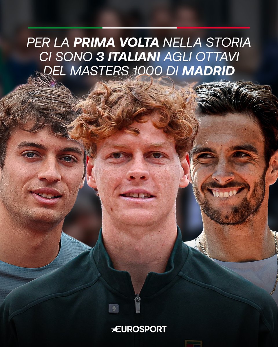Eurosport_IT's tweet image. Ci state facendo sognare (ancora una volta) #mmopen

Agli ottavi:
🇮🇹 Sinner-Norrie 🇺🇸
🇮🇹 Musetti-Lehecka 🇨🇿
🇮🇹 Cobolli-Medvedev 🇷🇺

#Tennis #Sinner #Musetti #Cobolli #MMOPEN