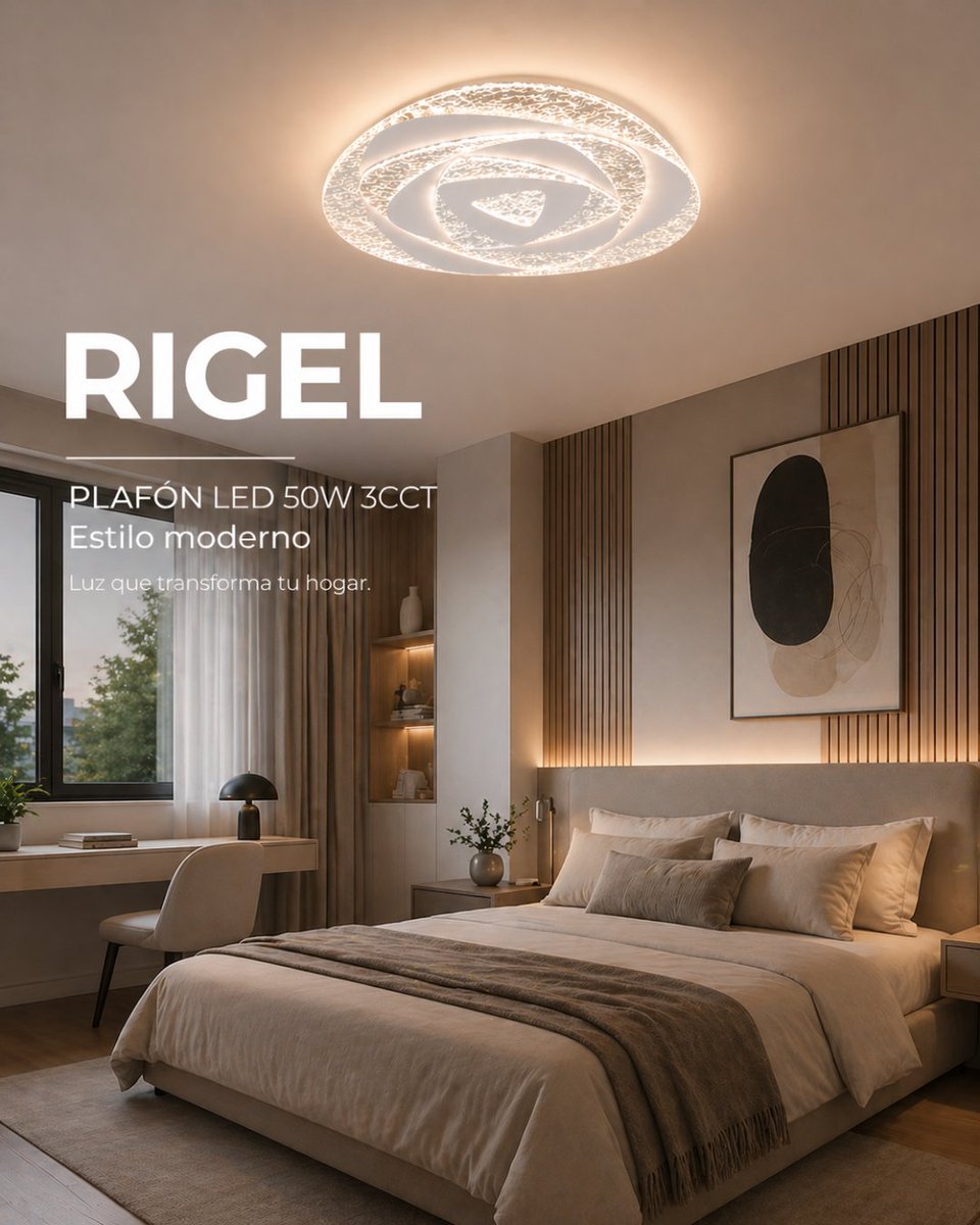 Todoluzshops's tweet image. Descubre el plafón Rigel LED 50W.
• Potencia de 50W LED
• Sistema 3CCT
• Control total con APP móvil + mando a distancia
• Diseño moderno en acabado blanco
• Diámetro de 50 cm
• Instalación en superficie
💰 Precio: 104,80 €
#todoluz #Decoración #Interiorismo #LED #Plafón