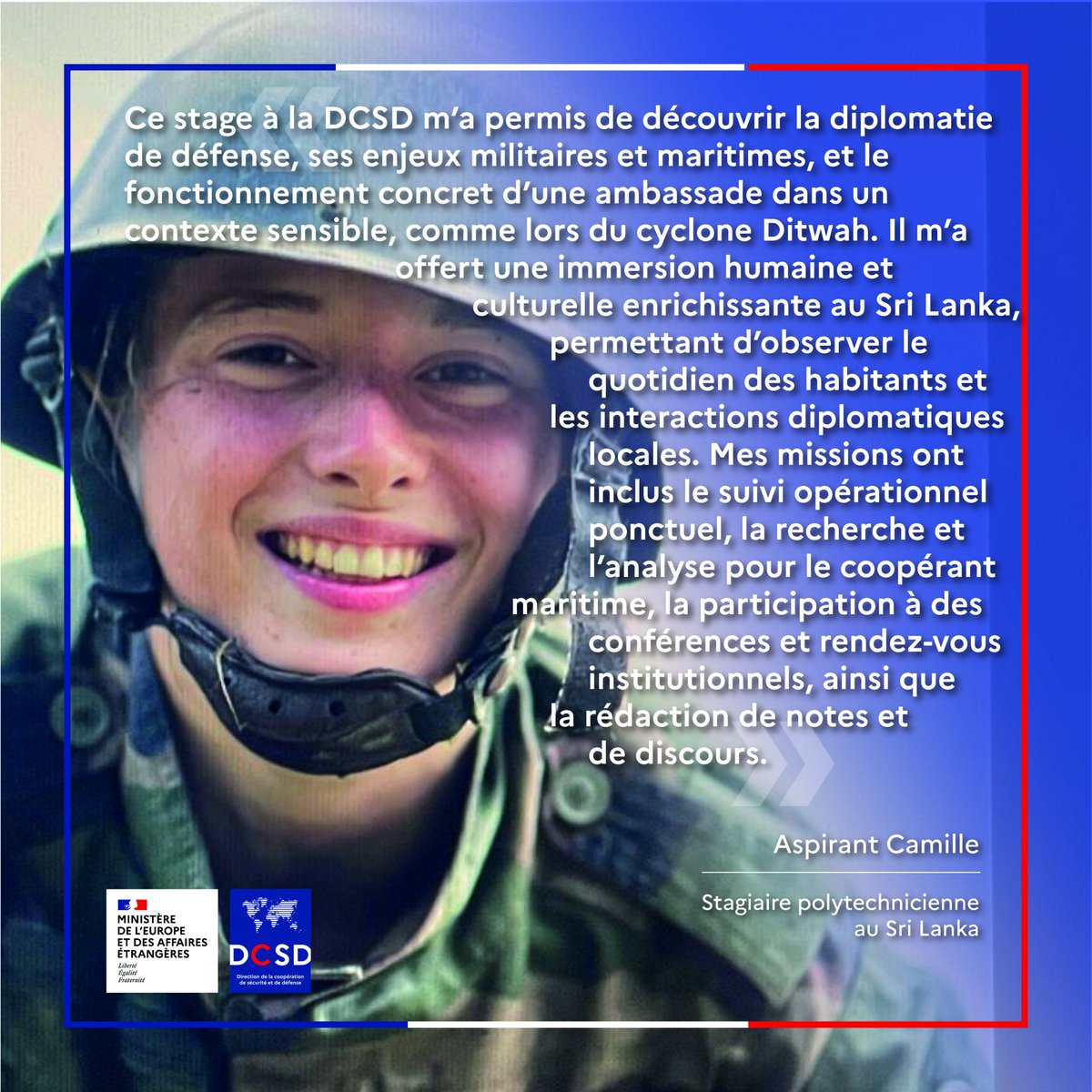 CoopSecuDefense's tweet photo. #formationX : Le bureau formation et stage de la DCSD appuie @Polytechnique pour permettre aux élèves d'intégrer les missions de coopération dans les ambassades. Cela fait partie intégrante de la formation humaine qu'ils reçoivent après la réussite de leurs concours. https://t.co/liJ0pKTmE3