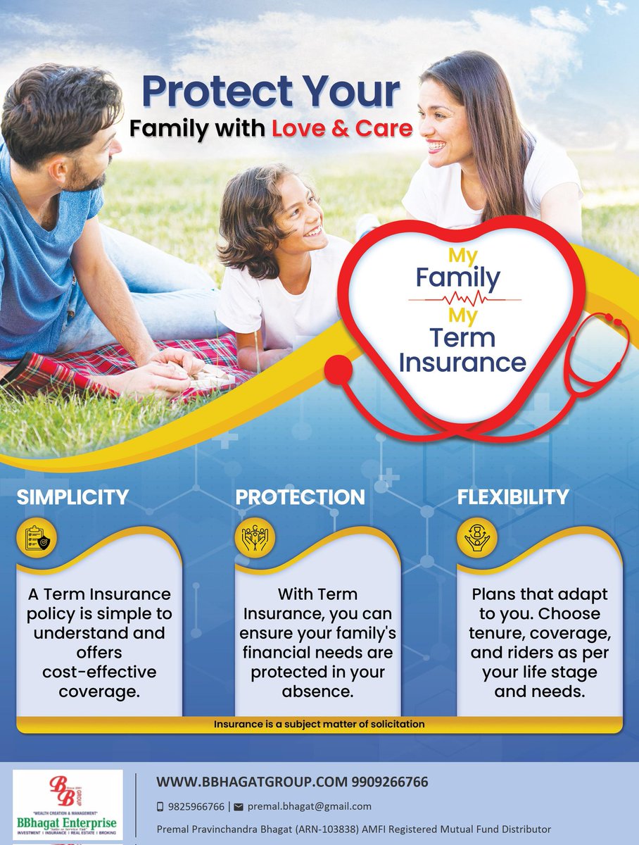 Premalonnet's tweet image. Your family is your biggest strength… protect it with the right decision

Term Insurance isn’t just a policy—
it’s peace of mind for the ones who matter most.

#TermInsurance #FamilyFirst #SecureFuture #FinancialProtection #PeaceOfMind
