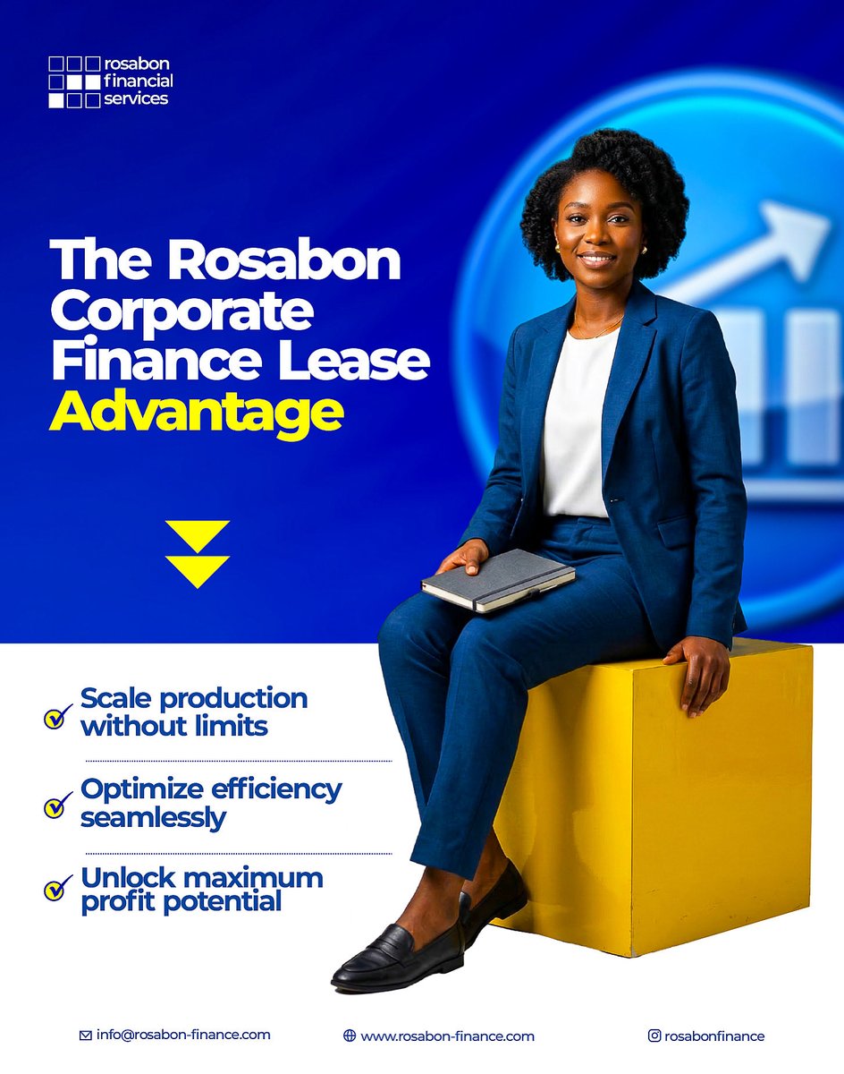 RosabonFinance's tweet image. The Rosabon Corporate Finance Lease lets you acquire essential business assets immediately while spreading payments over time. Preserve your capital and keep your business moving forward.
Click the link below to begin

rosabon-finance.com/lease-offer

#Lease #BusinessGrowth #Finance