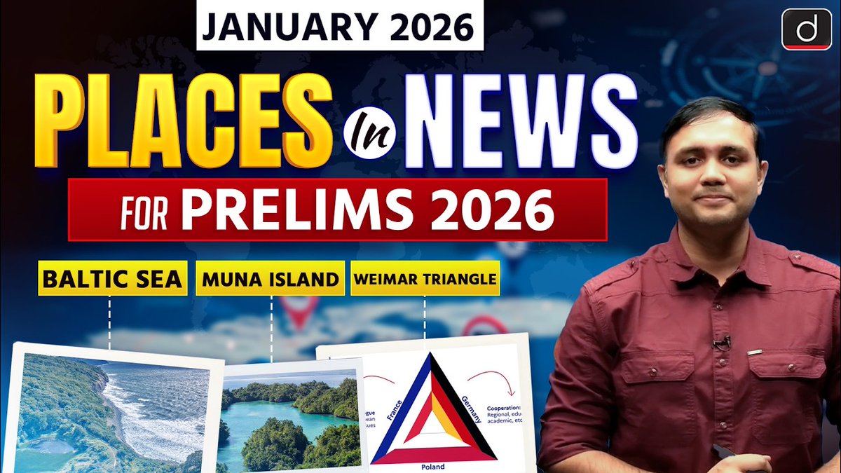 drishtiiaseng's tweet image. Places in News January 2026 | UPSC Prelims 2026 | Drishti IAS English

Watch Video: youtu.be/YTypTriGlao?si…

#Prelims2026 #UPSC2026 #Geography #PlacesInNews #DrishtiIAS #DrishtiIASEnglish