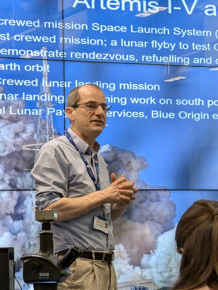 SpaceParkLeic's tweet image. From Apollo to Artemis 🌙

Thanks to Professor John Bridges for a brilliant #SpaceParkConversations talk on why the Moon still holds the key to understanding our Solar System—and what’s coming next.

Great to see such a strong turnout.

#SpaceParkCommunity #Artemis #SpaceScience