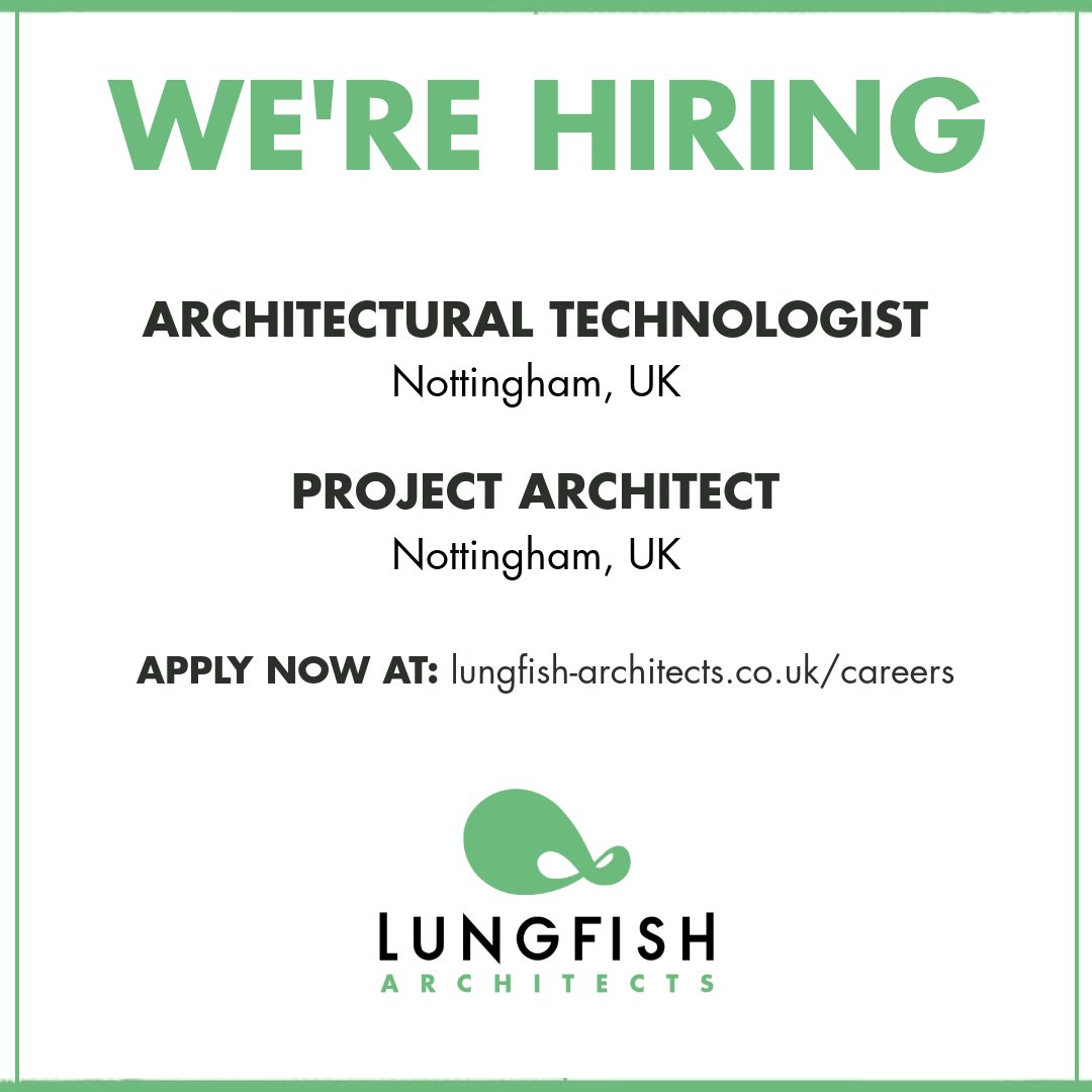 LFarchitects's tweet photo. We’re hiring at Lungfish Architects!

🔹 Architectural Technologist
🔹 Project Architect

Join a creative team pushing design boundaries. Work on impactful projects and grow with us.

Apply: https://t.co/Felkq0FxaA

#Hiring #ArchitectureCareers https://t.co/joZ9KLLINf