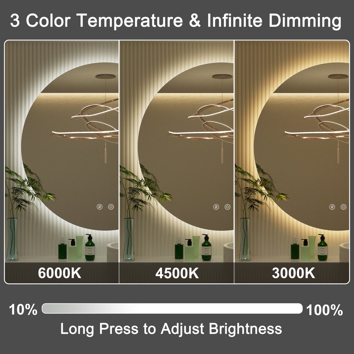 JSneijder2024's tweet image. ✨Frameless Round LED Backlit Mirror✨
3 color temps: 3000K/4500K/6000K
10%-100% stepless dimmable &amp;amp; memory function
Anti-fog + 5mm ultra-clear glass
Upgrade your bathroom vibe💡
👉amazon.com/dp/B0GL7ZRW85
#BathroomGoals #SmartHome #HomeDecor
 #LEDMirror #Mirror #antifog #vanity
