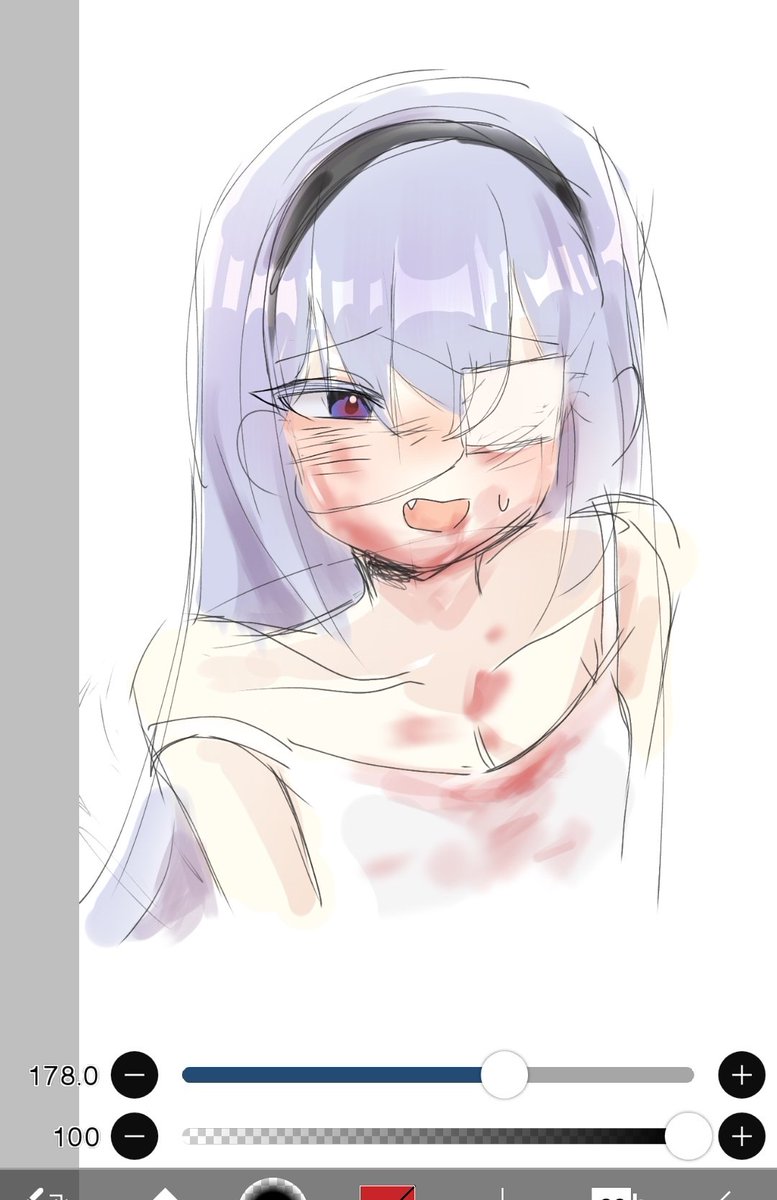 RikaaChannnnnn_'s tweet image. Just a casual drawing, maybe like a vampire girl? #ibispaintX #art