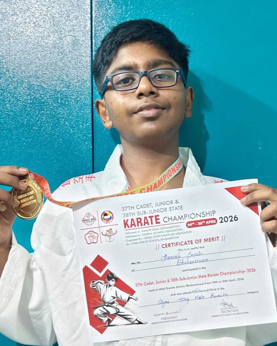 odmpublicschool's tweet image. 🥋 Power, Precision &amp;amp; PrideArnnab Swain (Grade IX) wins Gold at the State Karate Championship 2026 and qualifies for Nationals in Dehradun. 

His discipline and determination set him apart. Wishing him success at the national level.

#ProudMoment #KarateChampion #growwithodm