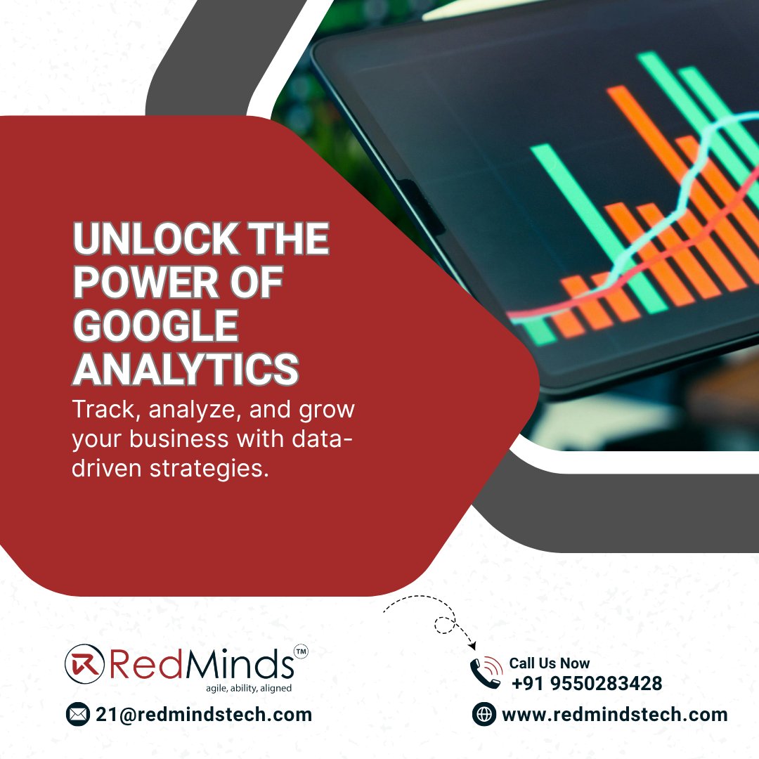 redmindstech's tweet image. Unlock the power of Google Analytics with a smart, high-performing website 🚀

Perfect for SMBs ready to upgrade their online presence and make data-driven decisions.

📞 Contact 
☎️ +91 9550283428

#WebDesign, #GoogleAnalytics