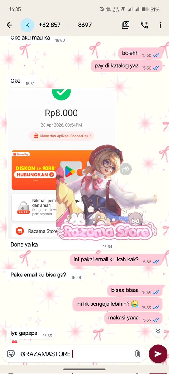 razama store - sc tumbal, batu evol & koin 1M tweet media