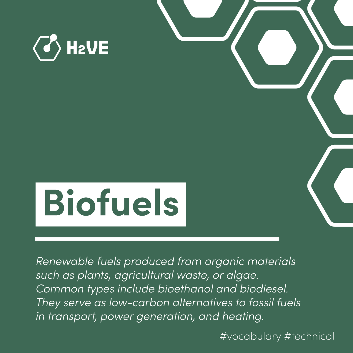 🔍 H2VE Vocabulary | Biofuels

Biofuels are renewable fuels made from plants, agricultural waste or algae. 

Types like bioethanol and biodiesel offer low-carbon alternatives to fossil fuels and complement hydrogen in the clean energy transition.

#H2VE #Biofuels #CleanEnergy