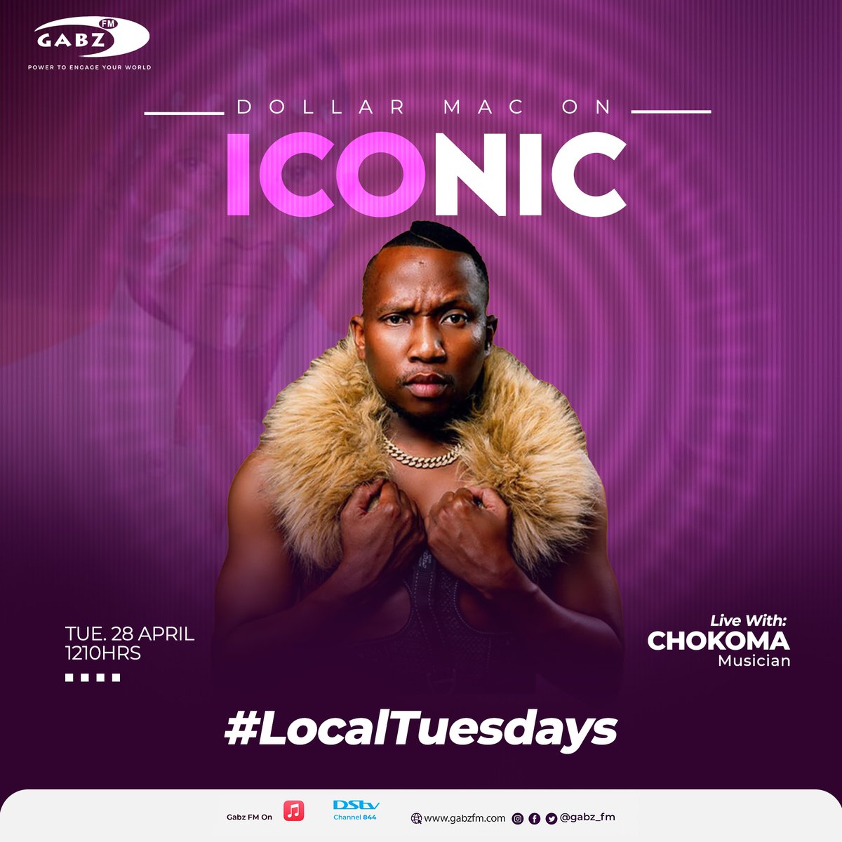 Gabz_FM's tweet image. Local Tuesdays turns up the heat with legendary talent Chokoma. 📷

Get ready for a live session packed with energy, rhythm, and moments you won’t forget from 1210hrs only on #Iconic

Stay locked in, this is one you don’t want to miss.

#PowerToEngageYourWorld