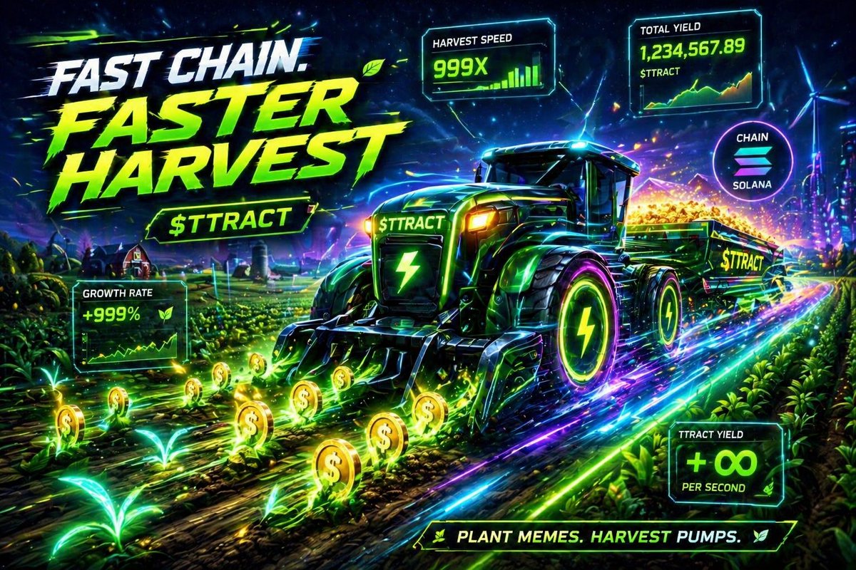 uzZi2870's tweet image. Discipline plants. 🌱
Patience waters. 💧
Conviction harvests. 🚜💰
$TTRACT isn’t hype, it’s farming.
#Memeentry  @TractorTurbo 
#Launching on 30 April 2026. Built on #Solana speed, farmer mentality. 🚜
Let’s build something that actually grows. 🌱💚