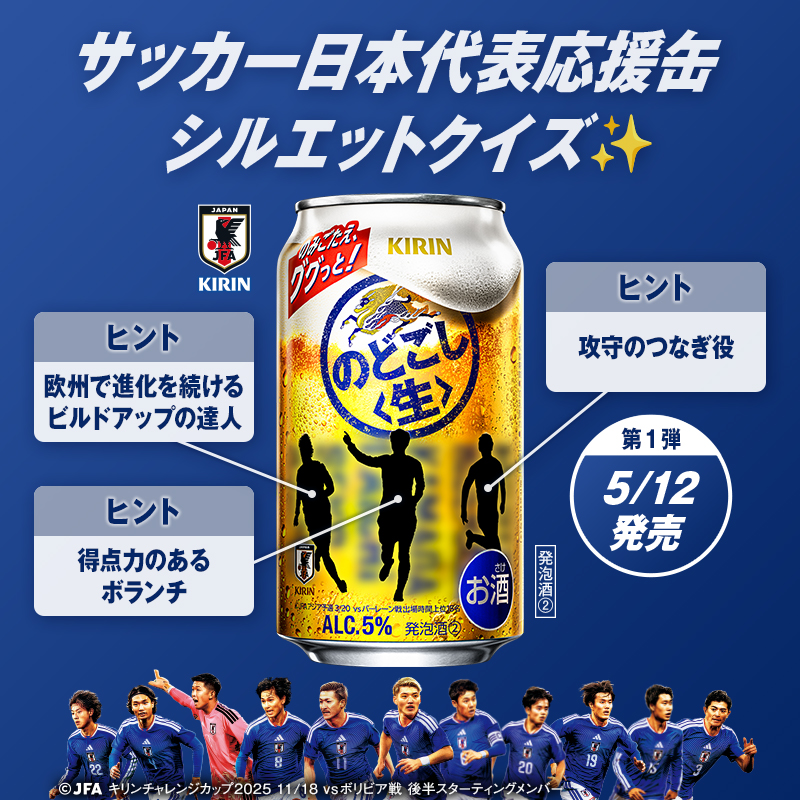 サッカー日本代表応援缶 クイズ ③🎉 ＼ 5/12発売 サッカー日本代表