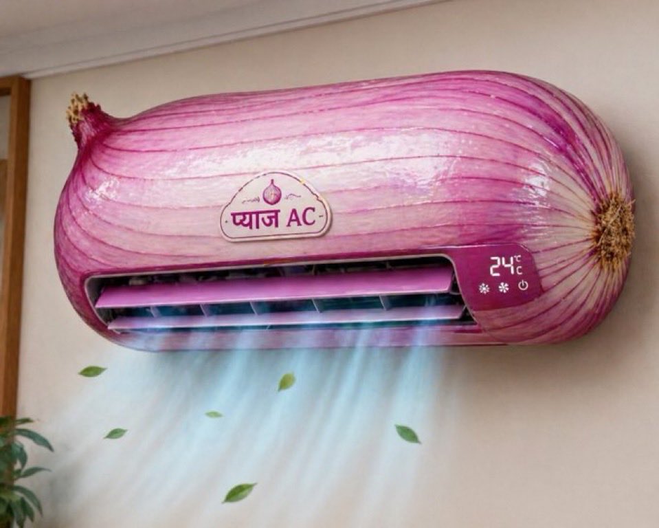 sarthakparmar_'s tweet image. Iss Garmi ke liye Best AC 🧅🤪

#AC #Onion